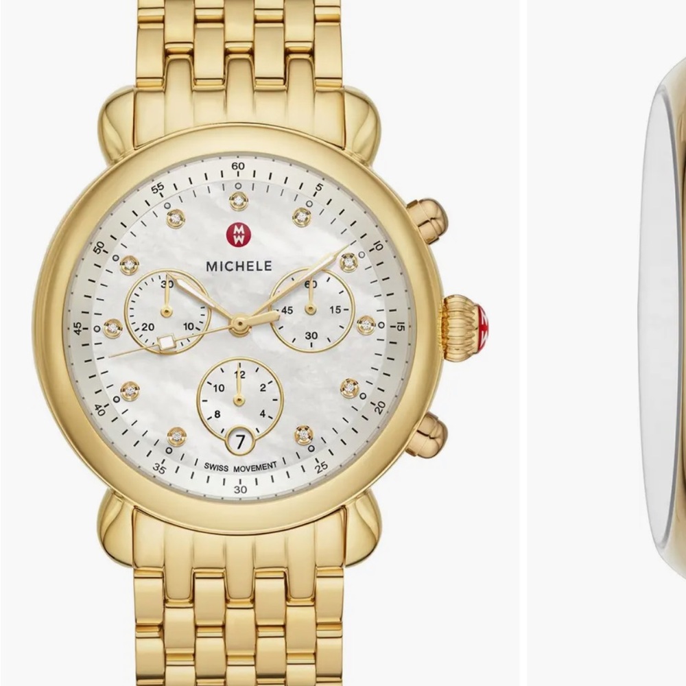 MICHELE CSX Diamond Embellished Bracelet Watch, 38mm